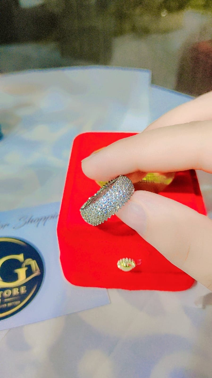Elegance Pave-Set CZ Wide Band Ring