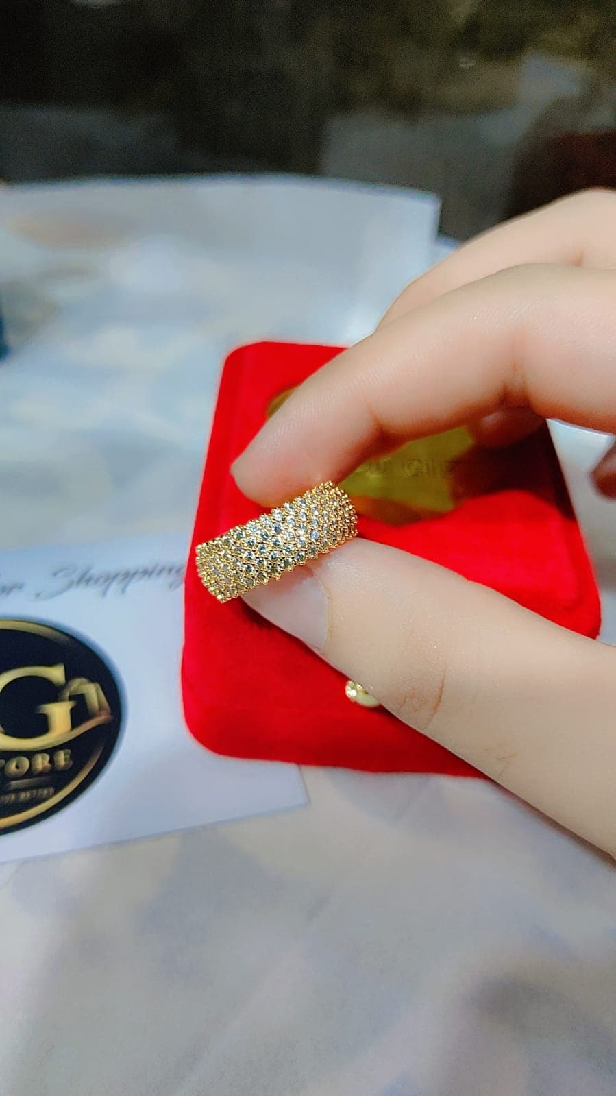 Elegance Pave-Set CZ Wide Band Ring