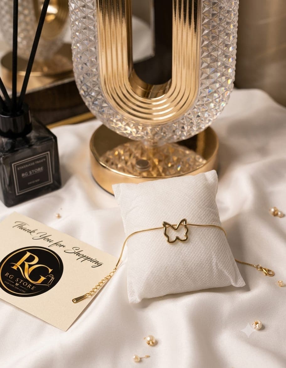 Elegant Butterfly Chain Bracelet – Golden Finish